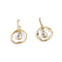 Floating Stone Hoop Artisan Earrings - Matte Gold